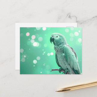 Cartão Postal Bokeh Bonito Papagaio Africano