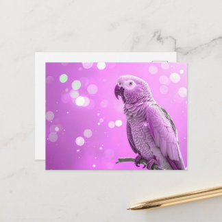 Cartão Postal Bokeh Bonito Papagaio Africano