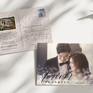 Cartão Postal Bokeh Flare Wedding Foto Muito Obrigado