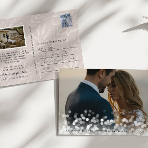 Cartão Postal Bokeh Flare Wedding Foto Muito Obrigado
