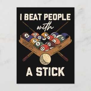 Cartão Postal Bola 8 de Bilhar Humor Sarcástico Piscina