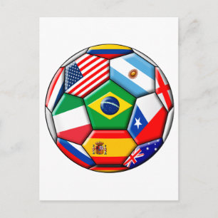 Cartão Postal bola com bandeiras