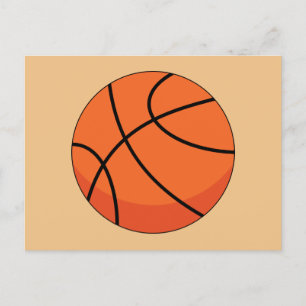 Cartão Postal Bola de Basquete de Desenho Animado