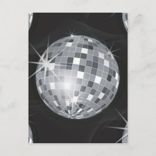 Cartão Postal bola de disco prateado