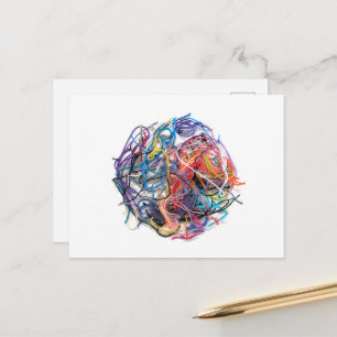 Cartão Postal Bola de Fios de Tricô