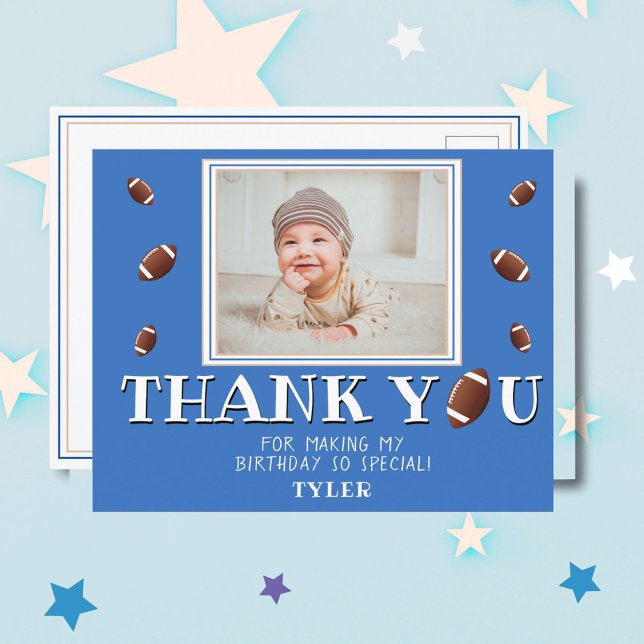 Cartão Postal Bola de Futebol Americano Foto de Aniversário Obri (Criador carregado)