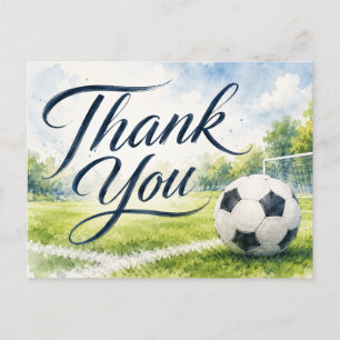 Cartão Postal Bola de futebol com agradecimento a tudo o que voc