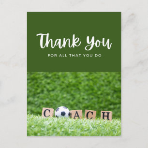 Cartão Postal Bola de futebol com obrigado tudo o que você faz e