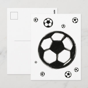 Cartão Postal Bola de Futebol com Pincel de Tinta – Ilustração E