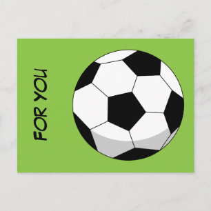 Cartão Postal Bola de Futebol de Desenho Animado Adicione Seu