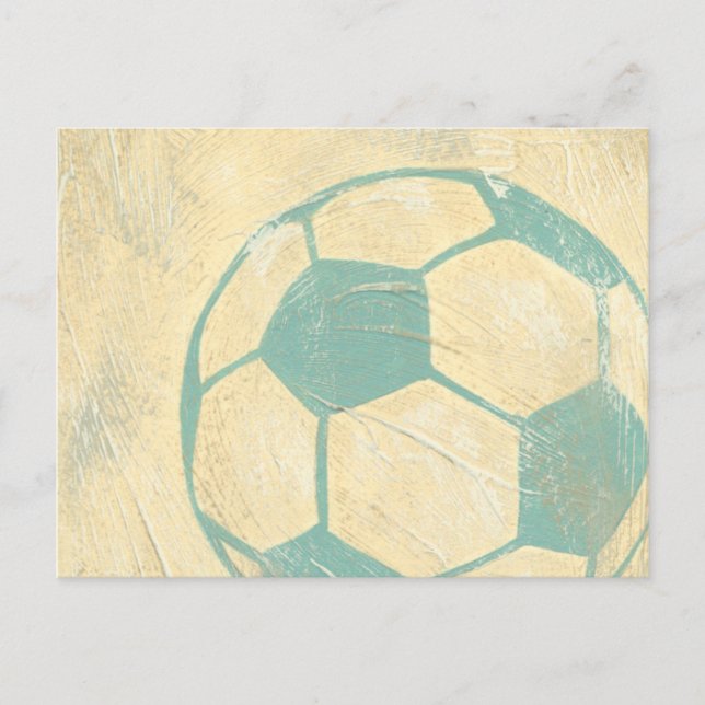 Cartão Postal Bola de futebol de Pastel Blue por Chariklia Zarri (Frente)