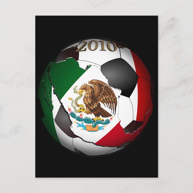 Cartão Postal Bola de Futebol do México 2010 (Frente)