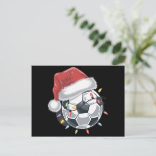 Cartão Postal Bola de Futebol do Papai Noel Esportes Natal Jogad