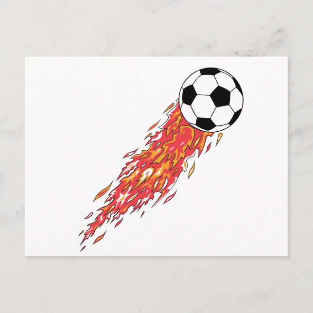 Cartão Postal bola de futebol em chamas (Frente)