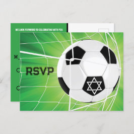 Cartão Postal Bola de futebol no Bar de rede Mitzvah RSVP