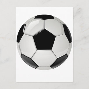 Cartão Postal Bola de Futebol Preto e Branco Personalizada