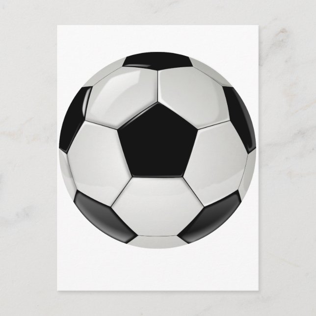 Cartão Postal Bola de Futebol Preto e Branco Personalizada (Frente)