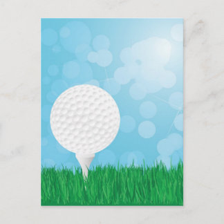 Cartão Postal bola de golfe no capim