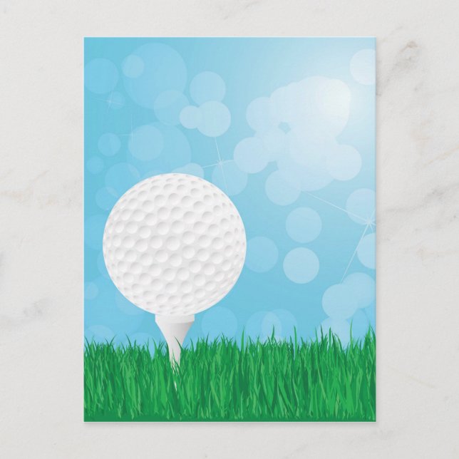 Cartão Postal bola de golfe no capim (Frente)