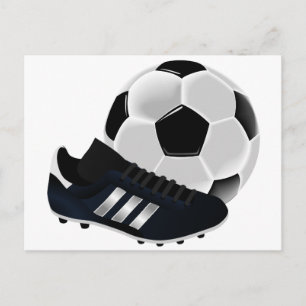 Cartão Postal Bola e Sapato de Futebol