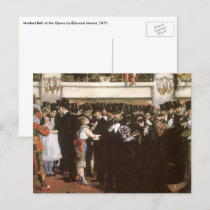 Cartão Postal Bola mascarada na ópera de Edouard Manet