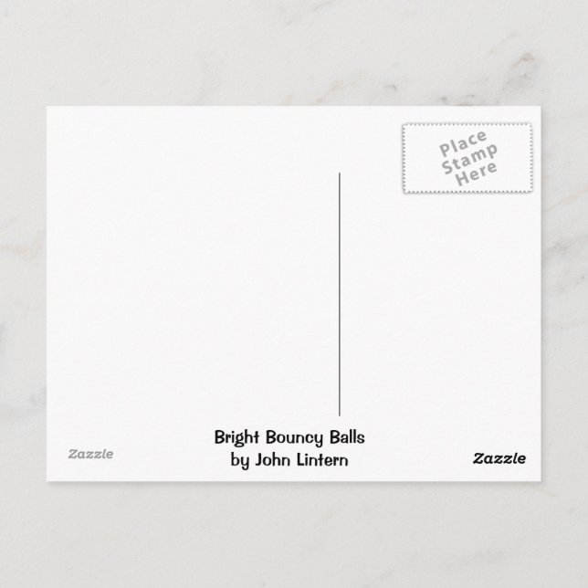 Cartão Postal Bolas Bouncy brilhantes (Verso)