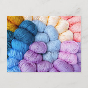 Cartão Postal Bolas Coloridas de Yarn