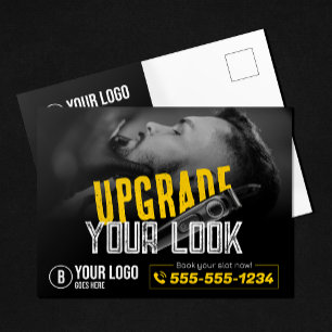 Cartão Postal Bold e Moderno Barber Compro Cabelo Estilhador