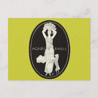 Cartão Postal Bold French Agnes Paris França Moda