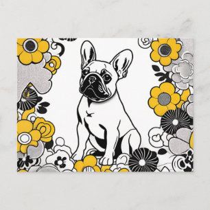 Cartão Postal Bold French Bulldog Pop Art Retrato