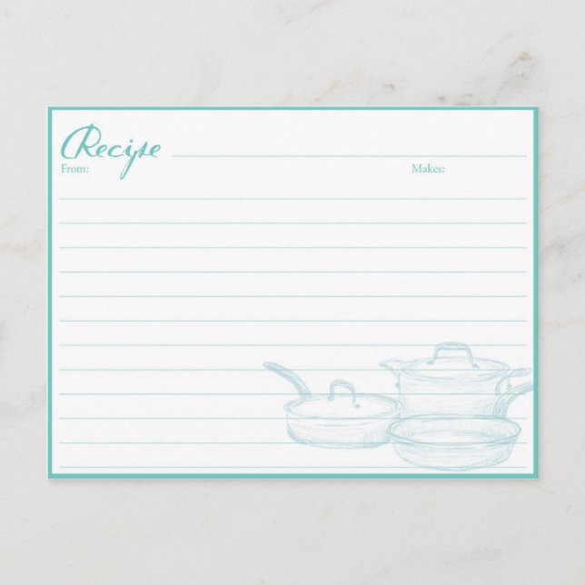 Cartão Postal Boletins de receitas familiares — presente de cozi (Frente)