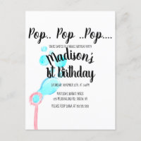 Bolha de Aguarela Wand Pop Pop Pop Aniversário