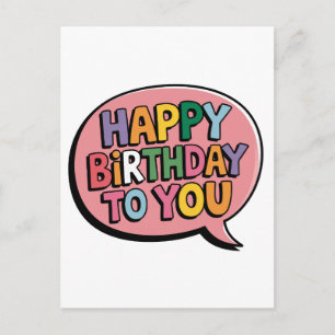 Cartão Postal Bolha de Aniversário Feliz