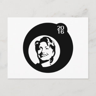Cartão Postal bolha preta de hillary clinton