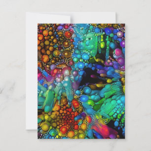 Cartão Postal Bolha Psicodélica Estoura em Margaridas Abstratas