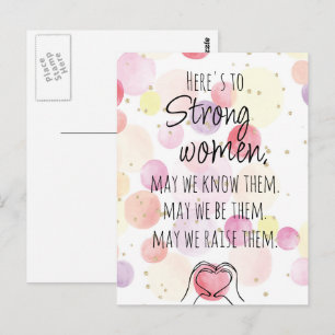 Cartão Postal Bolhas de Aquarela Motivacionais para Mulheres For