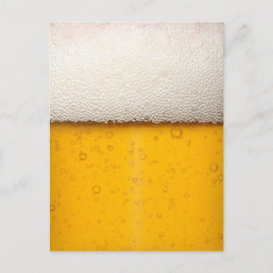 Cartão Postal Bolhas de Cerveja Close-Up
