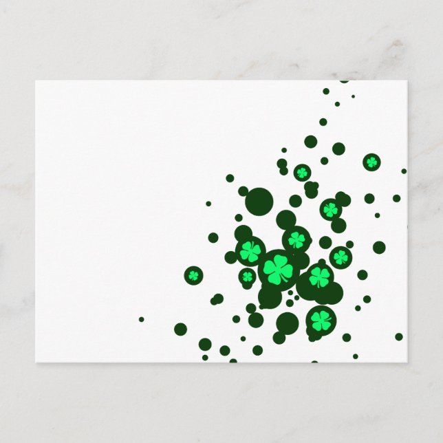 Cartão Postal bolhas de shamrock (Frente)
