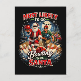 Cartão Postal Boliche com Papai Noel