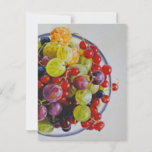 Cartão Postal Boliche de Berries - Vida Fruta Estática Hiperreal