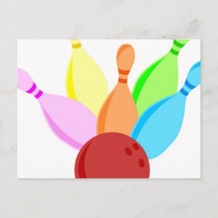 Cartão Postal Boliche de dez pinos