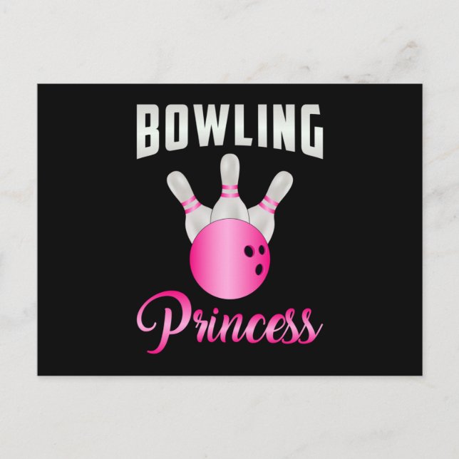 Cartão Postal Boliche Princesa Rainha Bowler Engraçado Presente (Frente)