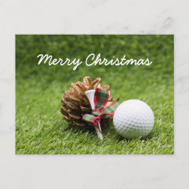 Cartão Postal Bolinha de Golfe e pinho de pinheiro de Natal