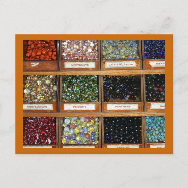 Cartão Postal bolinhas antigas em caixas (Frente)