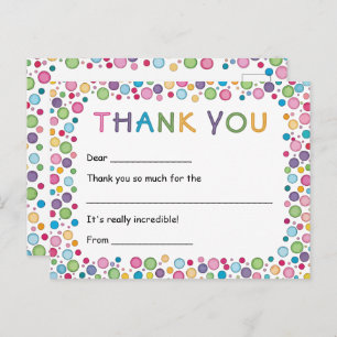 Cartão Postal Bolinhas Coloridas, Obrigado