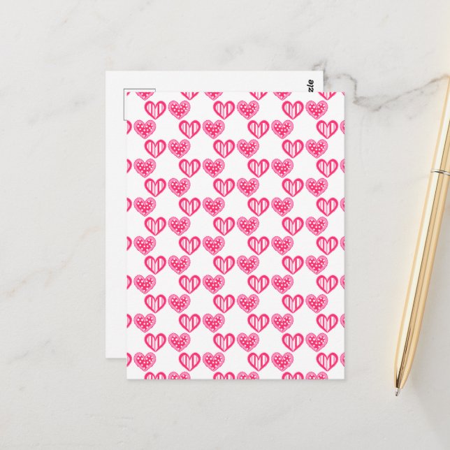 Cartão Postal Bolinhas E Corações (Frente/Verso In Situ)