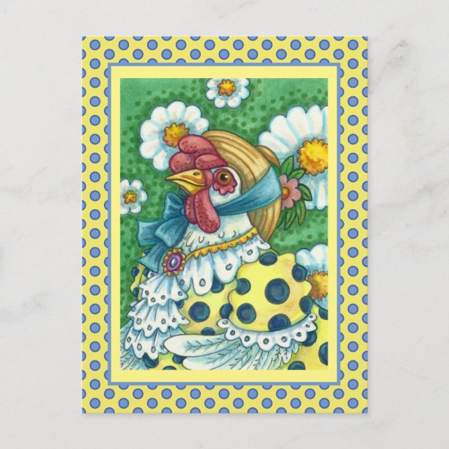 CARTÃO POSTAL BOLINHAS, RETRATO DE FRANGO CUTO E COR (Frente)