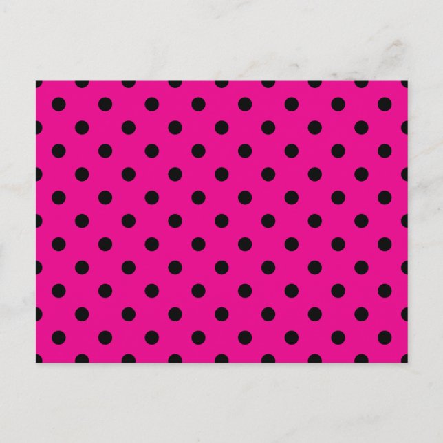 Cartão Postal Bolinhas rosa e pretas (Frente)