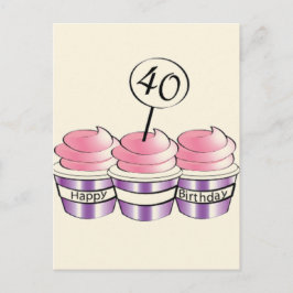Cartão Postal Bolinhos de Aniversário de 40 anos