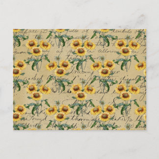 Cartão Postal Bolinhos de girassol e cursivos